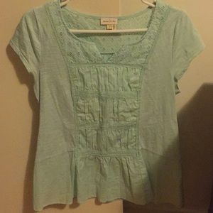 Anthropologie Seafoam Green Shirt